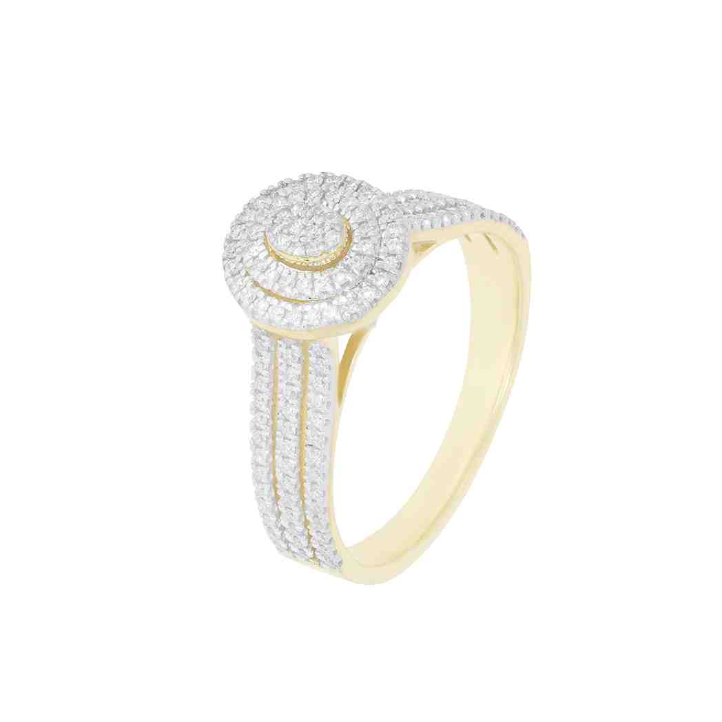Double Frame Triple Row Vintage-Style Engagement Ring  LR11840A